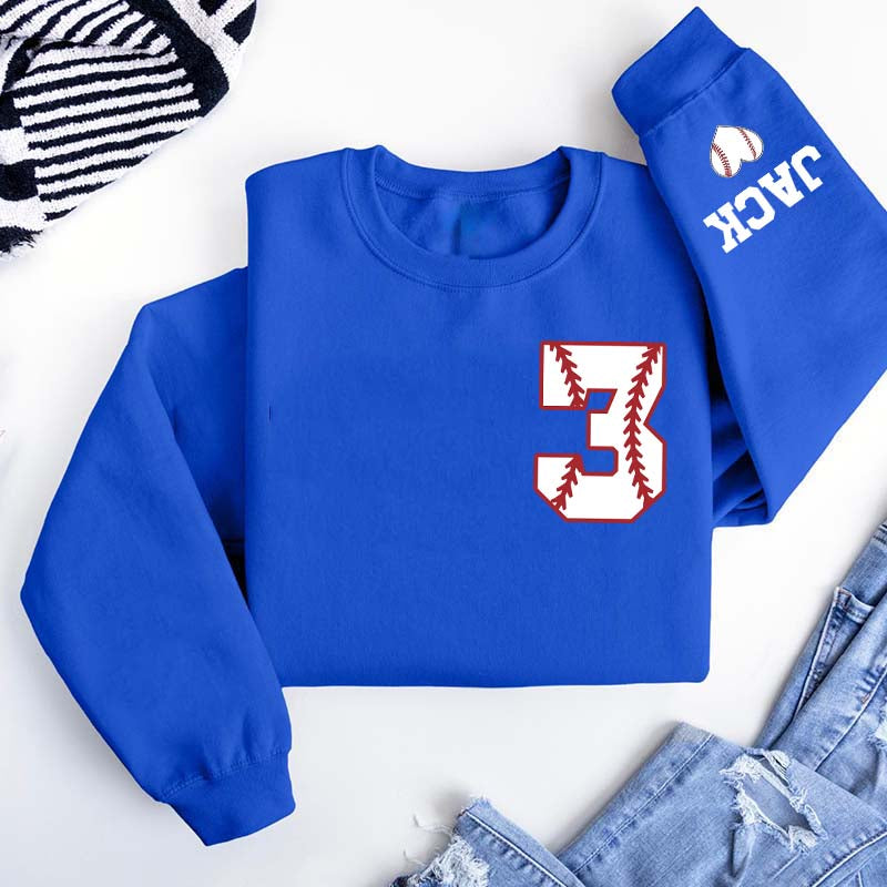 Personalized Baseball Heart Sweatshirt