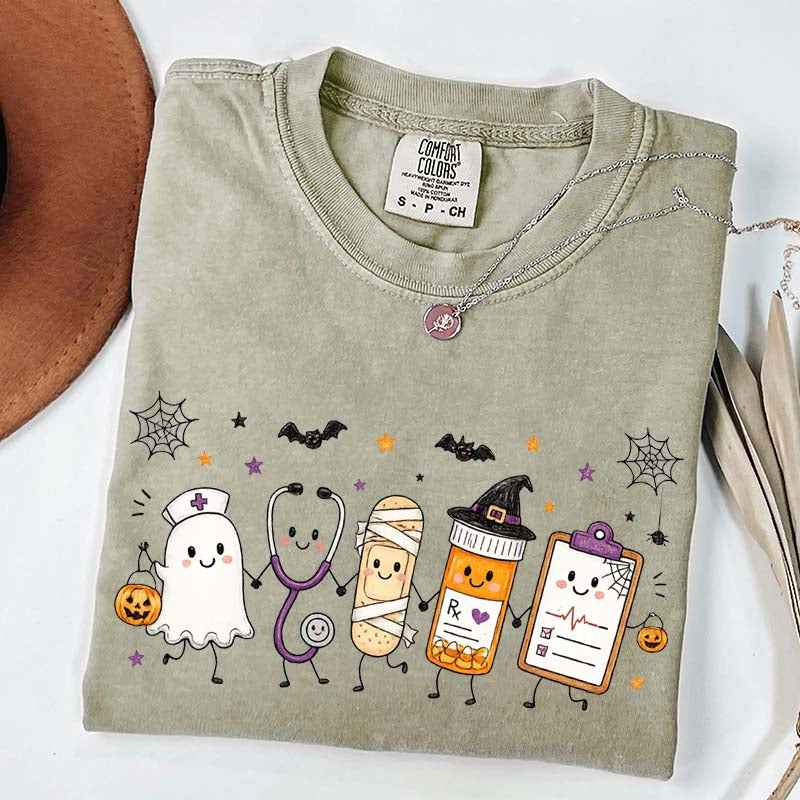 Halloween Nursing Doodle T-Shirt