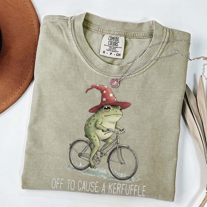 Off To Cause A Kerfuffle Frog T-Shirt