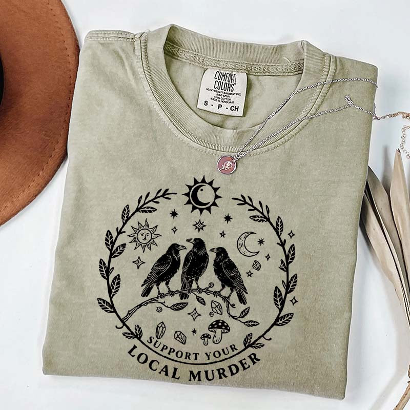 Support Your Local Murder Sun And Moon T-Shirt