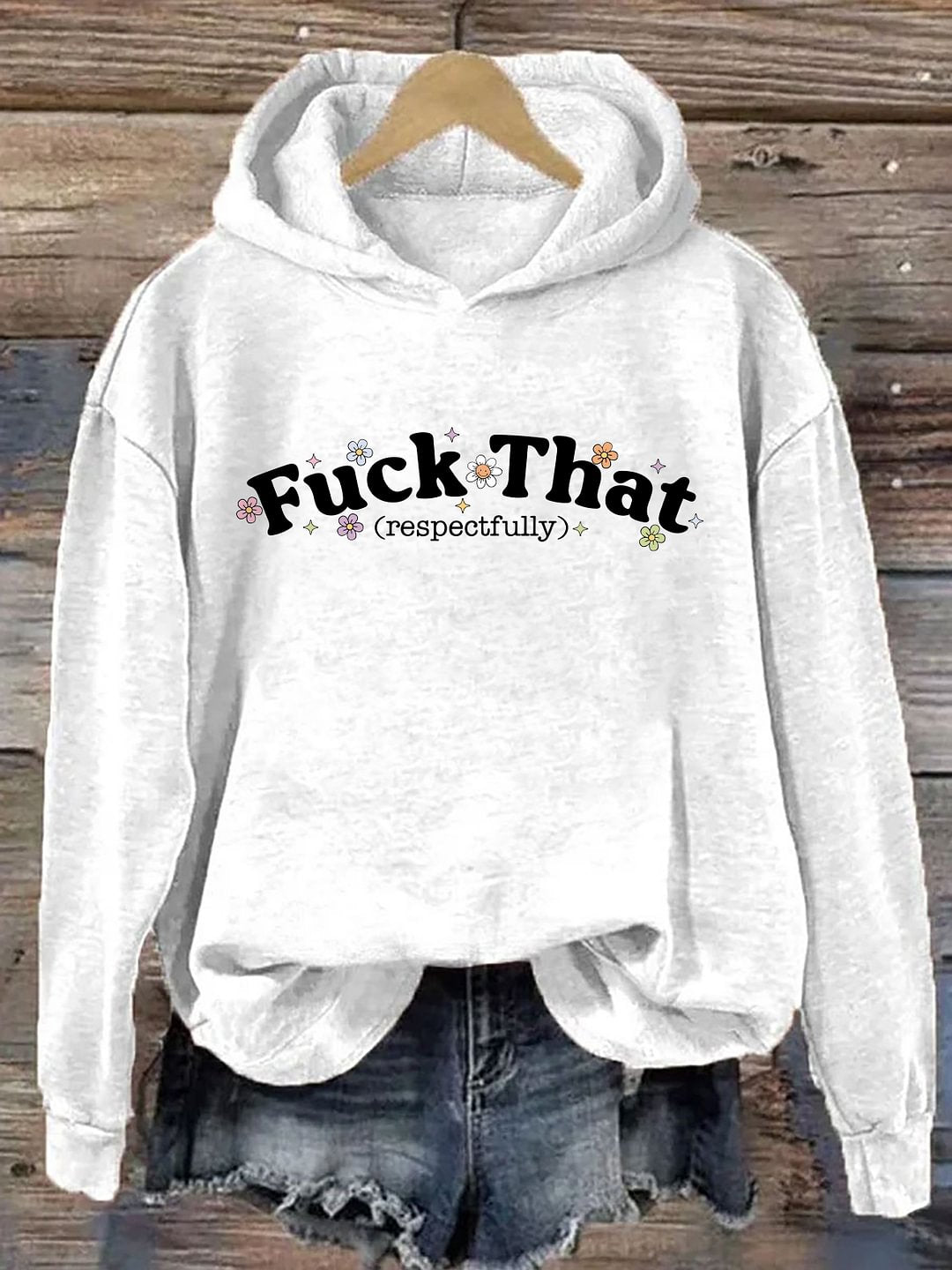 Vintage Printed Fuck That Respectfully Hoodie