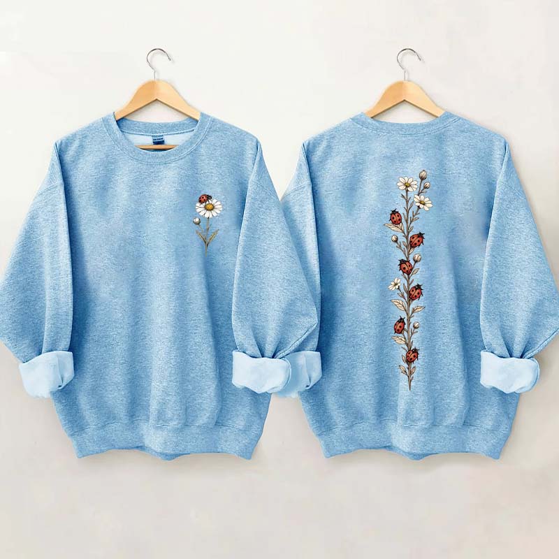 Vintage Ladybug Floral Sweatshirt
