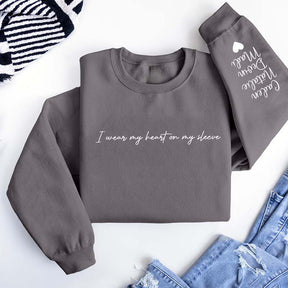 Custom I Wear My Heart On My Sleeve Sweatshirt