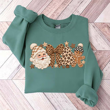 Leopard Christmas Comfort Colors Santa Sweatshirt