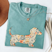 Comfort Colors Floral Dachshund T-Shirt