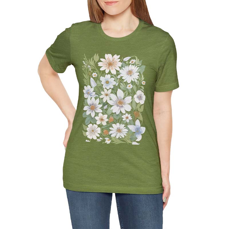 Boho Wildflower Daisy  Nature Aesthetic T-Shirt