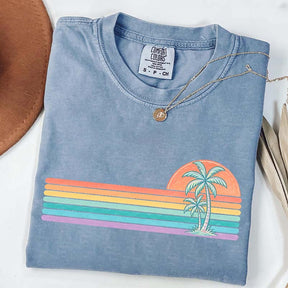 Retro Sun Summer Stripes T-Shirt