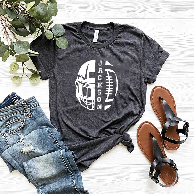 Personalized Football Mom T-Shirt