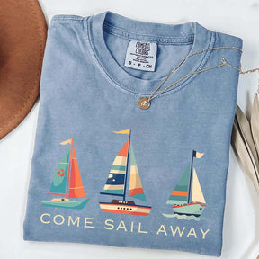 Colorful Sailboat Nautical Beach T-Shirt