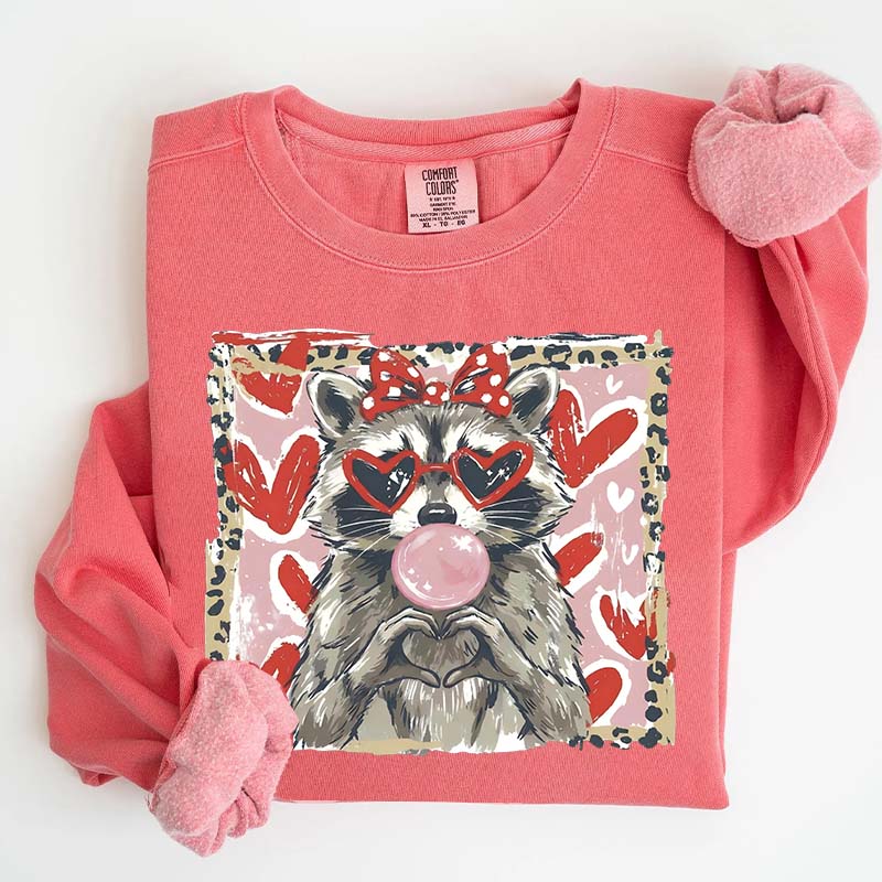 Valentine Raccoon Sweatshirt