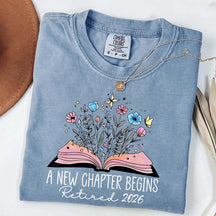 Floral Teachers 'A New Chapter Begins' Retired T-Shirt