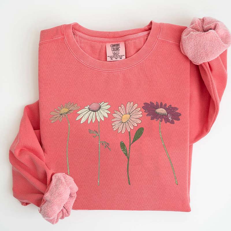 Vintage Floral Boho Wildflower Cottagecore Sweatshirt