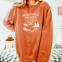 He Restores My Soul Psalm Midweight Vintage Sweatshirt