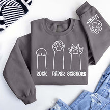 Custom Rock Paper Scissors Cat Paw Sweatshirt