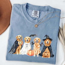 Halloween Golden Retriever Bat T-Shirt