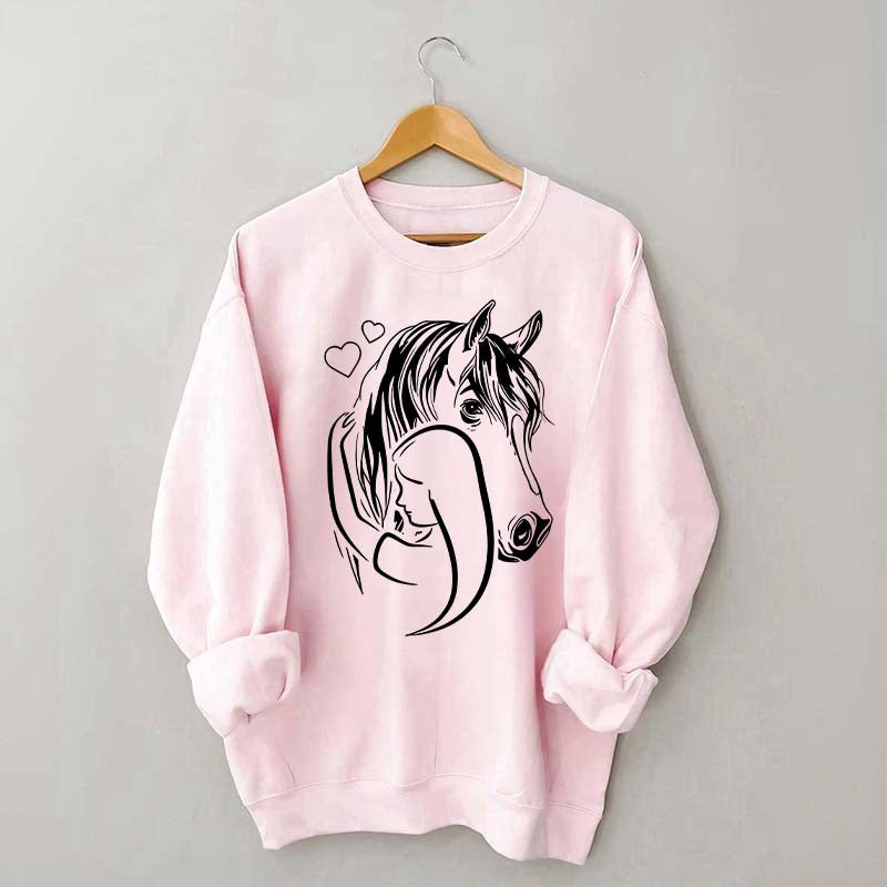 Rider Horse Lineart Sweatshirt