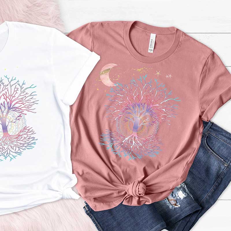 Yoga Phases Of The Moon Tree Of Life T-Shirt