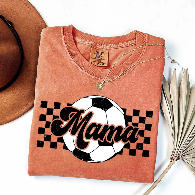Checkered Mama Soccer Mama T-Shirt