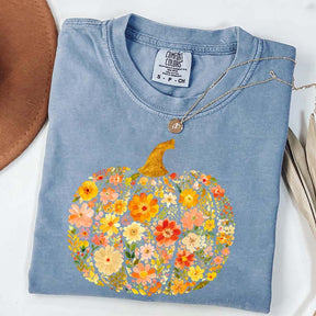 Flowers Pumpkin Comfort Colors T-Shirt