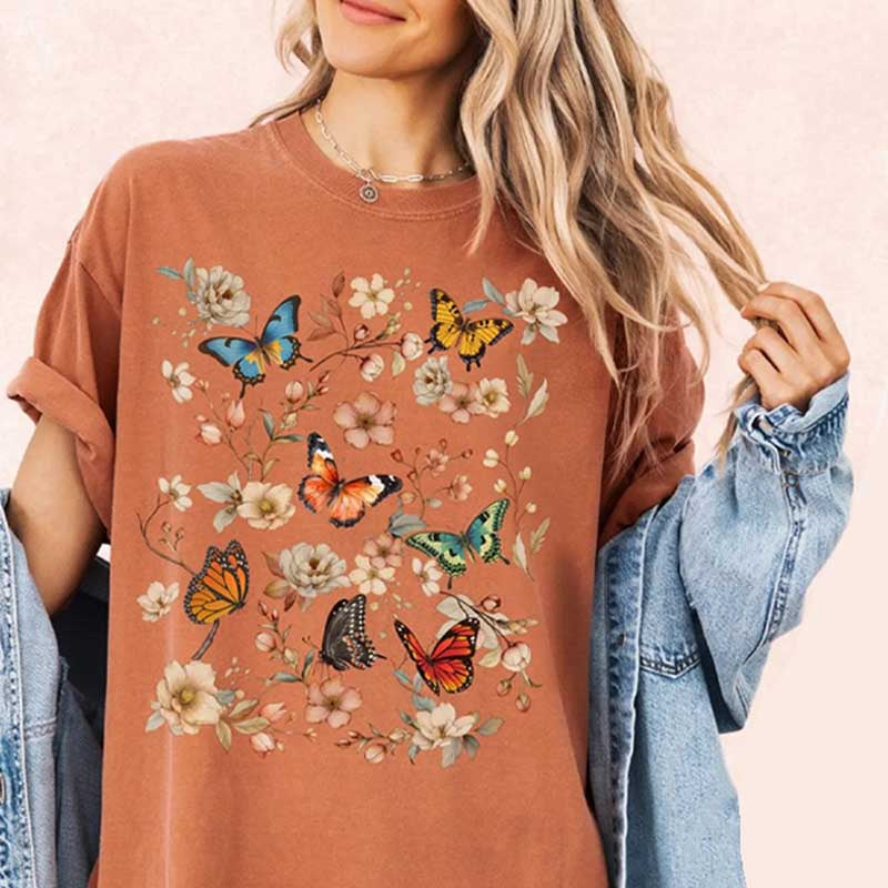 Boho Cottagecore Butterfly Insects T-Shirt