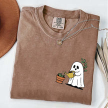 Halloween Pocket Ghost Plant T-Shirt