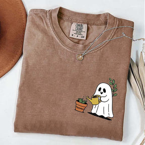 Halloween Pocket Ghost Plant T-Shirt