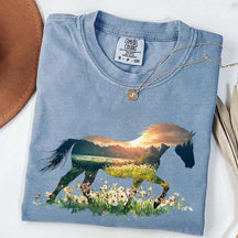 Comfort Colors Floral Horse Lover Cute T-Shirt