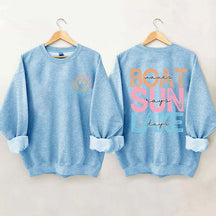 Boat Waves Sun Rays Lake Days Sweatshirt