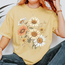 Vintage Pressed Sunflowers Garden Lover T-Shirt
