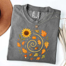 Spiral Sunflower Pumpkin Fall T-Shirt
