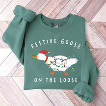 Xmas Duck Festive Goose On The Loose Sweatshirt