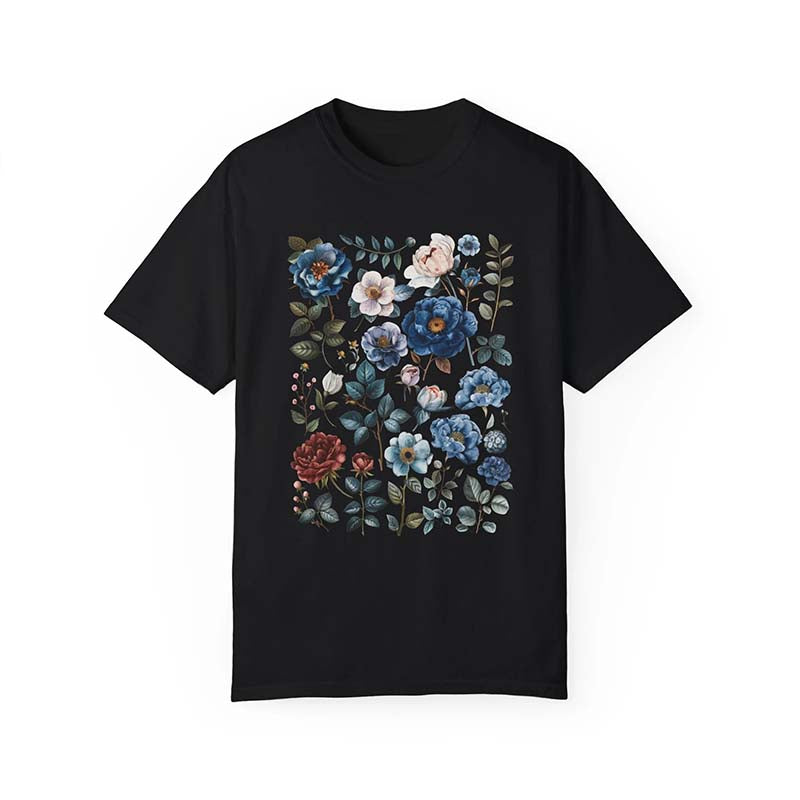 Boho Blue Wildflowers Cottagecore T-Shirt
