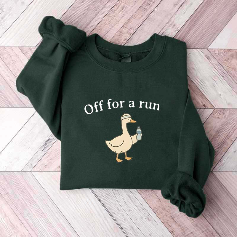 Off For A Run Runner Goose Sweatshirt