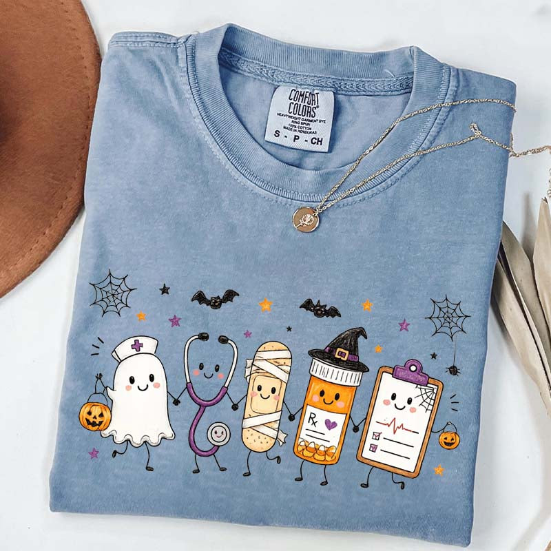 Halloween Nursing Doodle T-Shirt