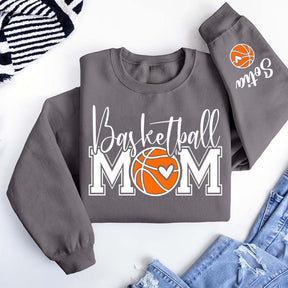 Custom Basketball Mom Cute Heart Sweatshirt