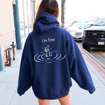 I'm Fine Back Print Hoodie
