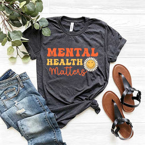 Mental Health Matters Psychologist Sunflower T-Shirt