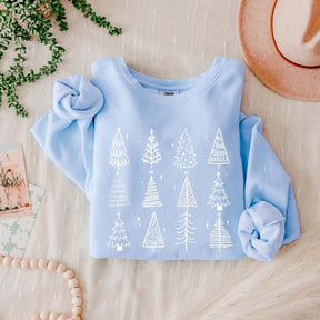 Comfort Color Christmas Trees Holiday Sweatshirt