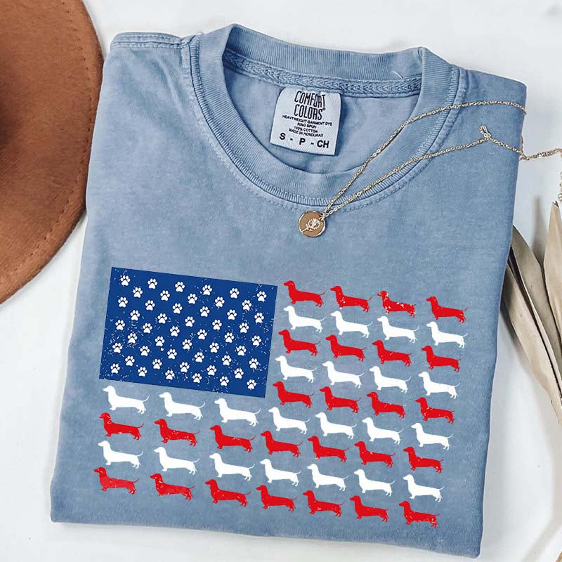 Dachshund American Flag T-Shirt