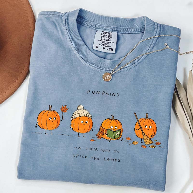 Pumpkins on Their Way to Spice the Latte Graphic T-Shirt