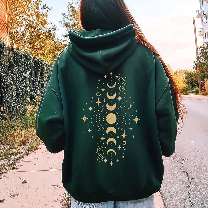 Vintage Celestial Vertical Moon Phase Hoodie