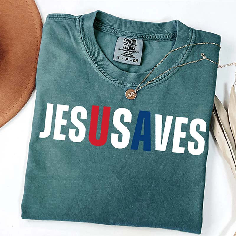 Comfort Colors Jesus Saves USA T-shirt