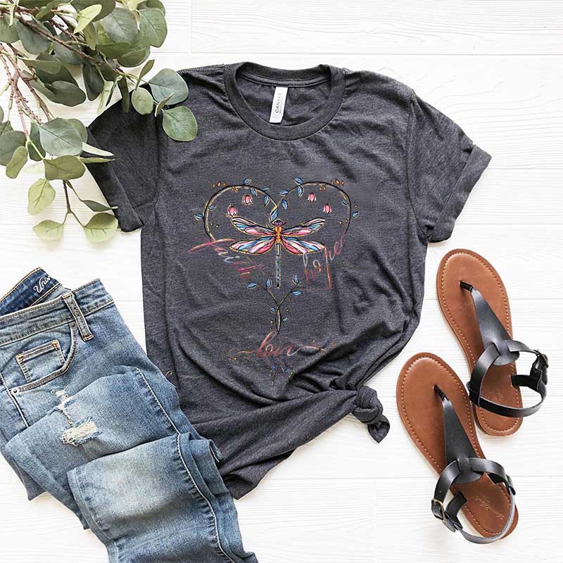Faith Hope Love Religious Floral T-Shirt