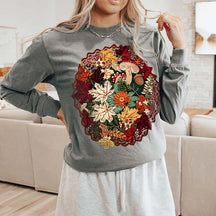 Wildflowers Cottagecore Botanical Floral Thanksgiving Sweatshirt