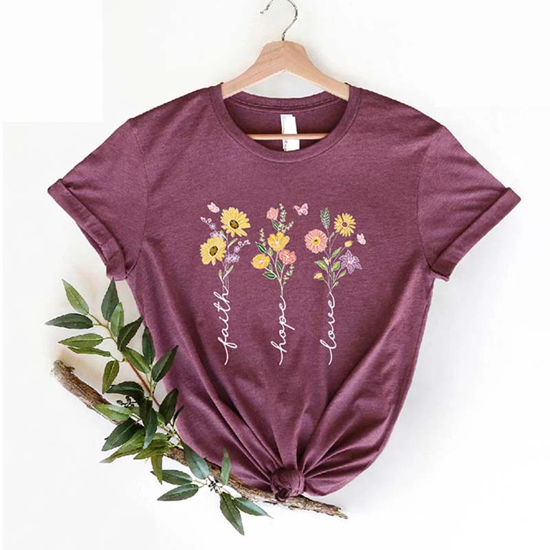 Faith Hope Love Wildflower T-Shirt