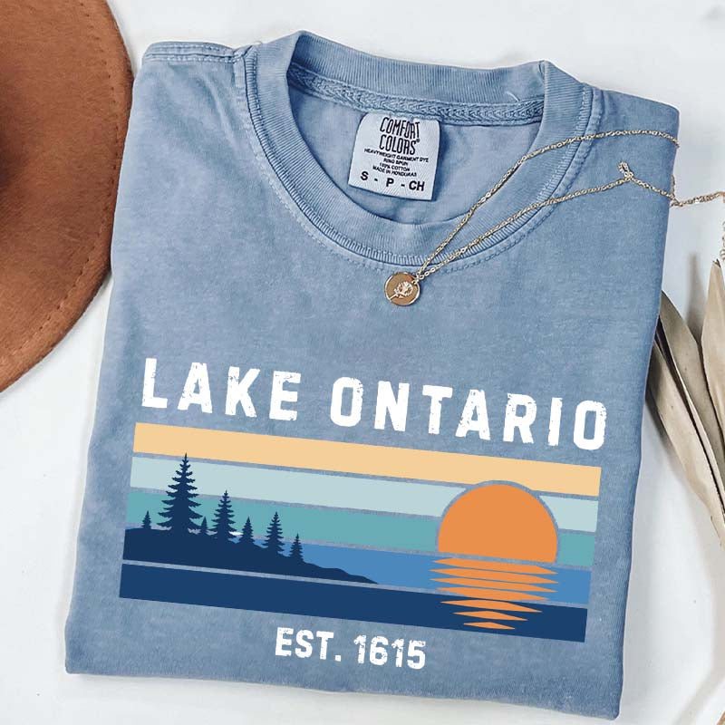 Lake Ontario Great Lakes Sunset Graphic T-Shirt