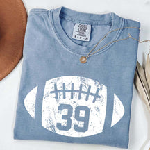 Custom Comfort Colors Football Kids Jersey Number T-Shirt