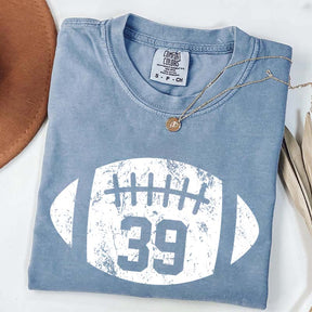 Custom Comfort Colors Football Kids Jersey Number T-Shirt
