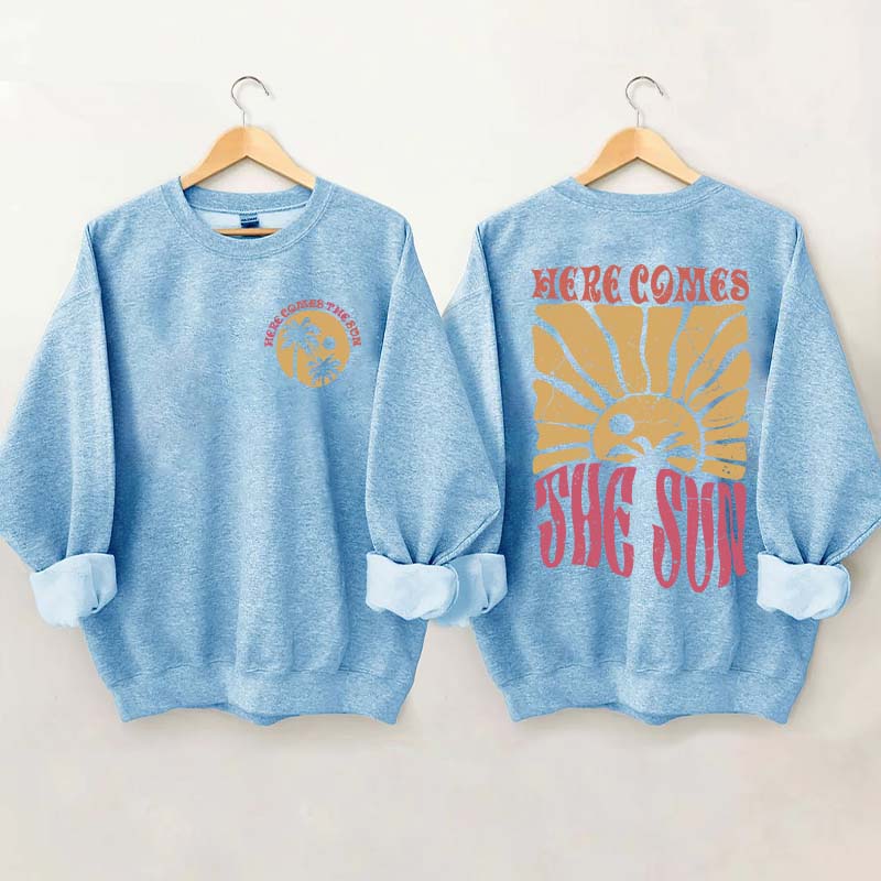 Retro Beach Here Comes the Sun Sweatshirt