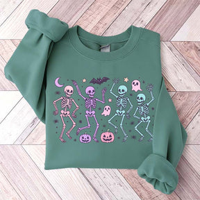 Dancing Skeletons Halloween Retro Sweatshirt